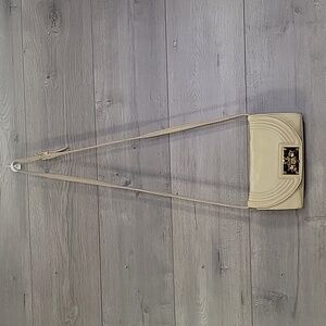 Small Tory Burch Beige Leather Flap Front Crossbody Shoulder Bag